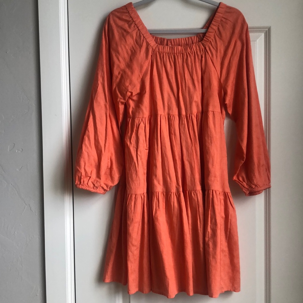 Universal Thread XS coral balloon sleeve midi dress with pockets